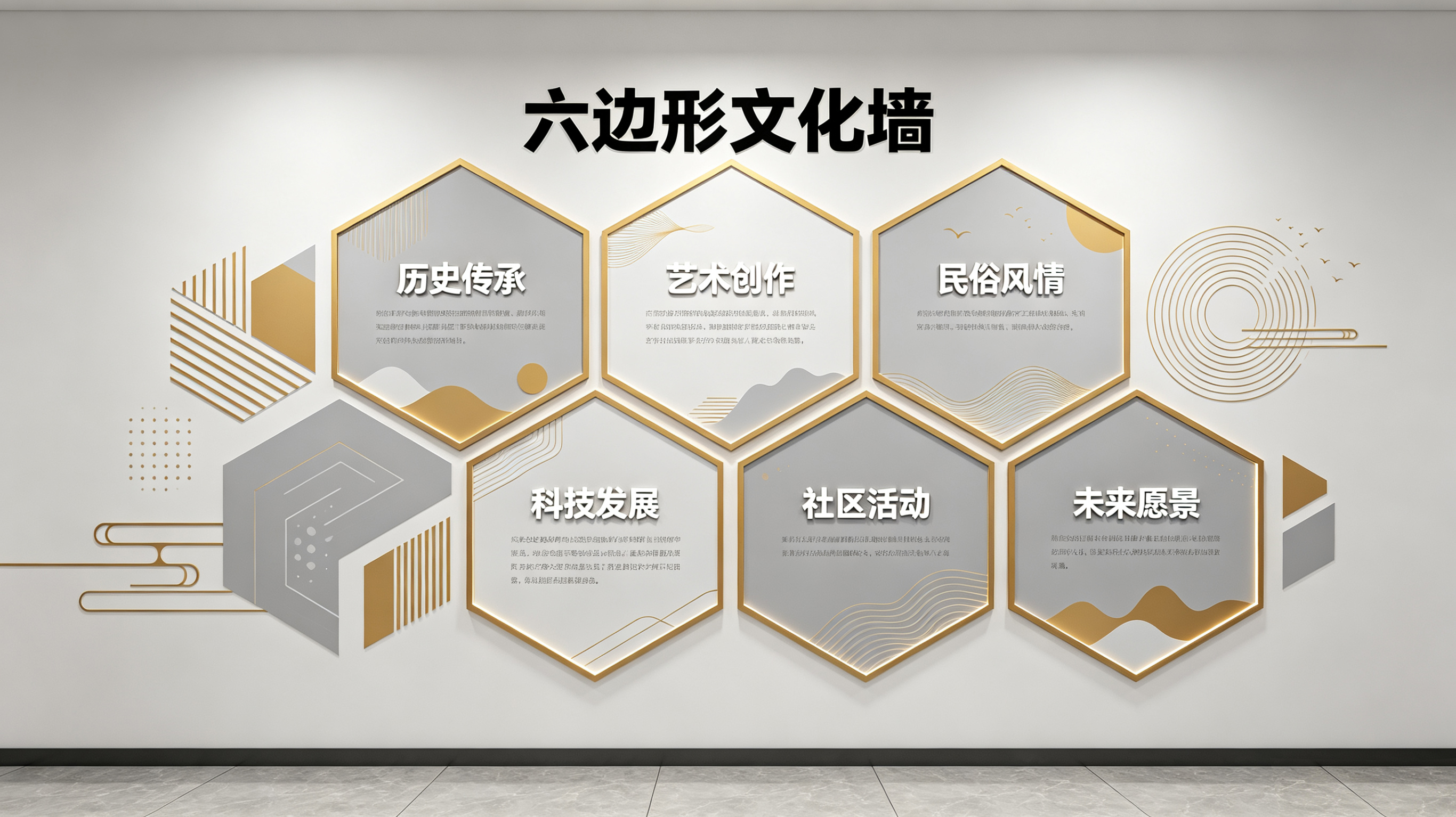  云霄企业文化墙 | 六边形信息美学